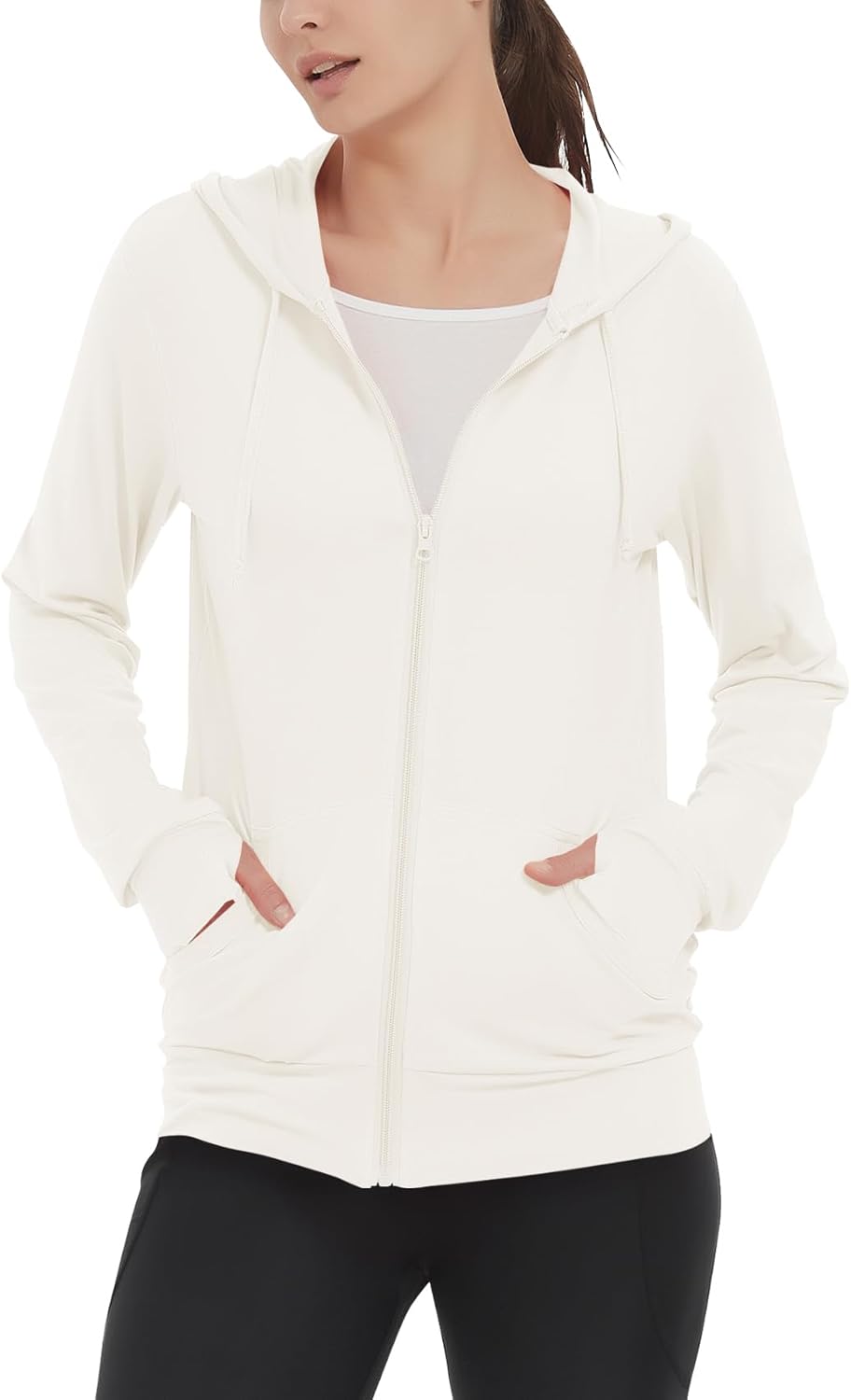 LETAOTAO Womens' Lightweight Zip Up Hoodies Stretch Thin Summer Jackets For Women