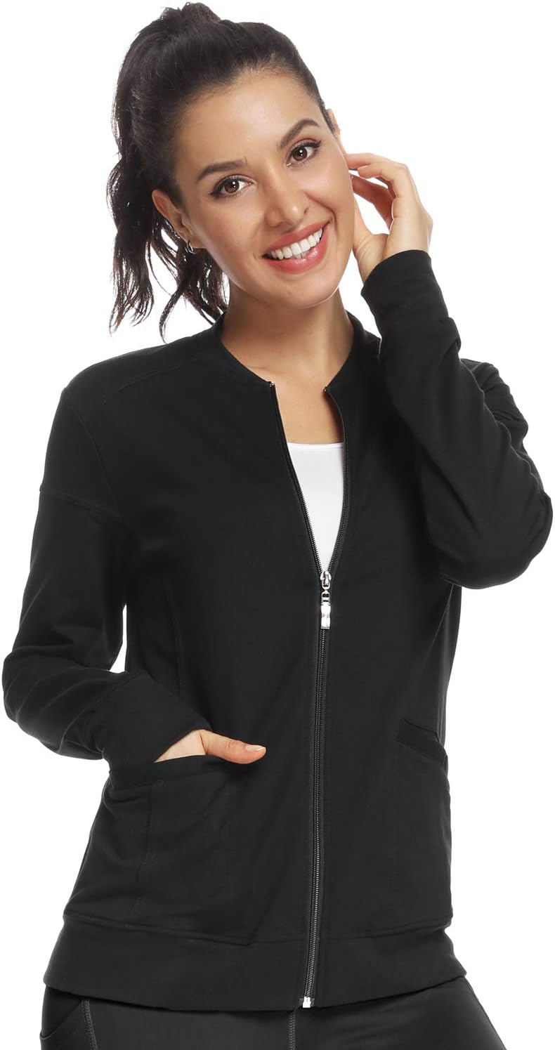 JEYONG Women's Zip Front Warm-Up Jacket