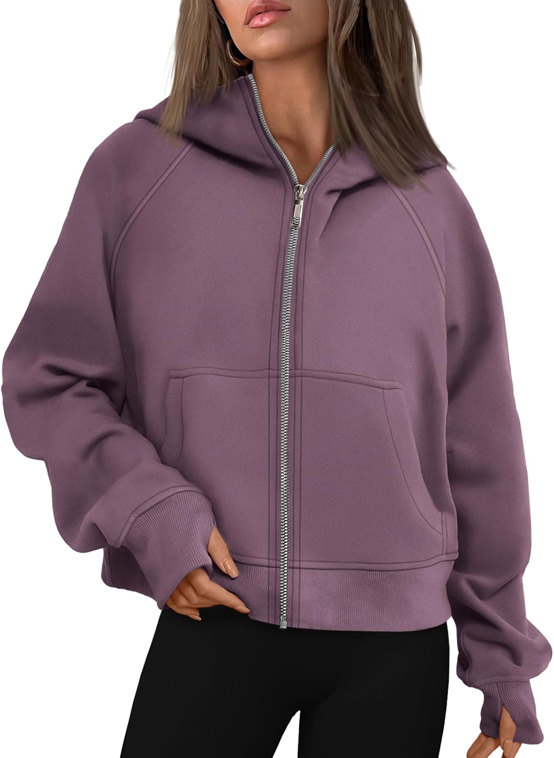 AUTOMET Womens Zip Up Hoodies Fleece Jackets Oversized Sweatshirts Fall Fashion Outfits 2025 Sweaters Winter Clothes