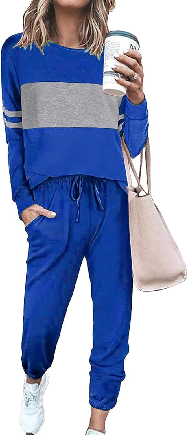 PRETTYGARDEN Womens 2 Piece Sets 2025 Long Sleeve Tops High Waisted Sweatpants Lounge Set Fall Fashion Travel Outfits