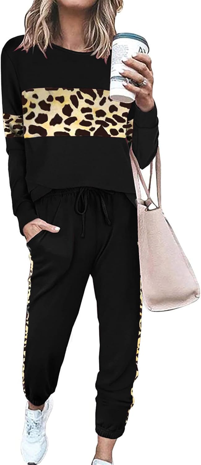 PRETTYGARDEN Womens 2 Piece Sets 2025 Long Sleeve Tops High Waisted Sweatpants Lounge Set Fall Fashion Travel Outfits