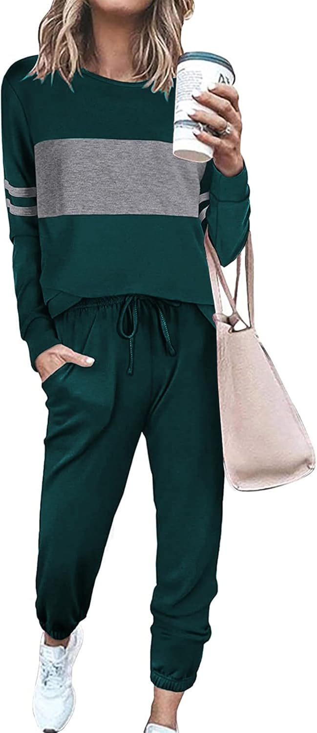 PRETTYGARDEN Womens 2 Piece Sets 2025 Long Sleeve Tops High Waisted Sweatpants Lounge Set Fall Fashion Travel Outfits