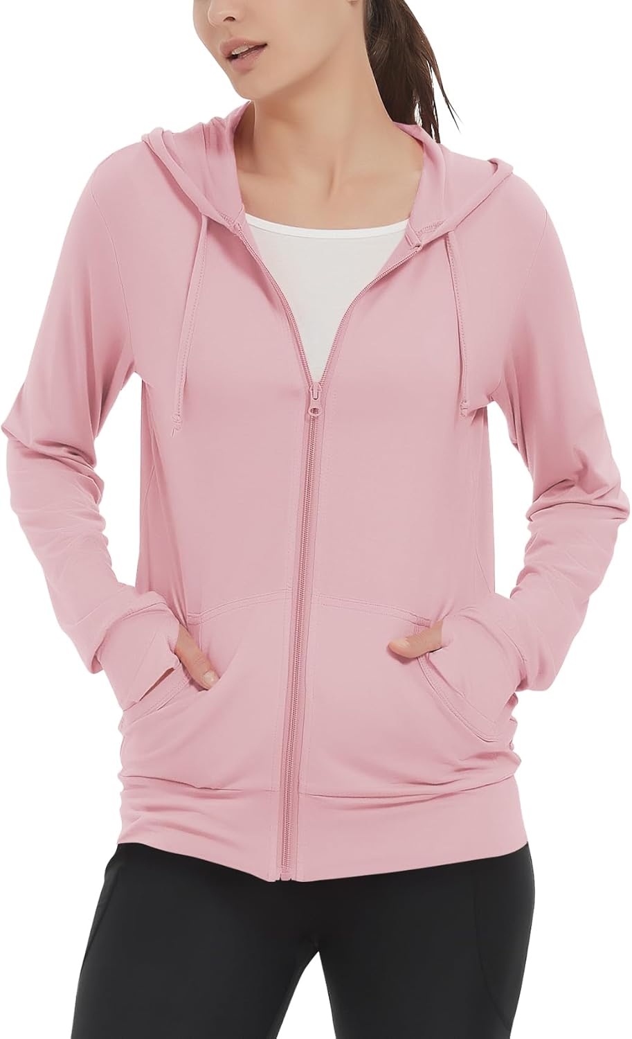 LETAOTAO Womens' Lightweight Zip Up Hoodies Stretch Thin Summer Jackets For Women