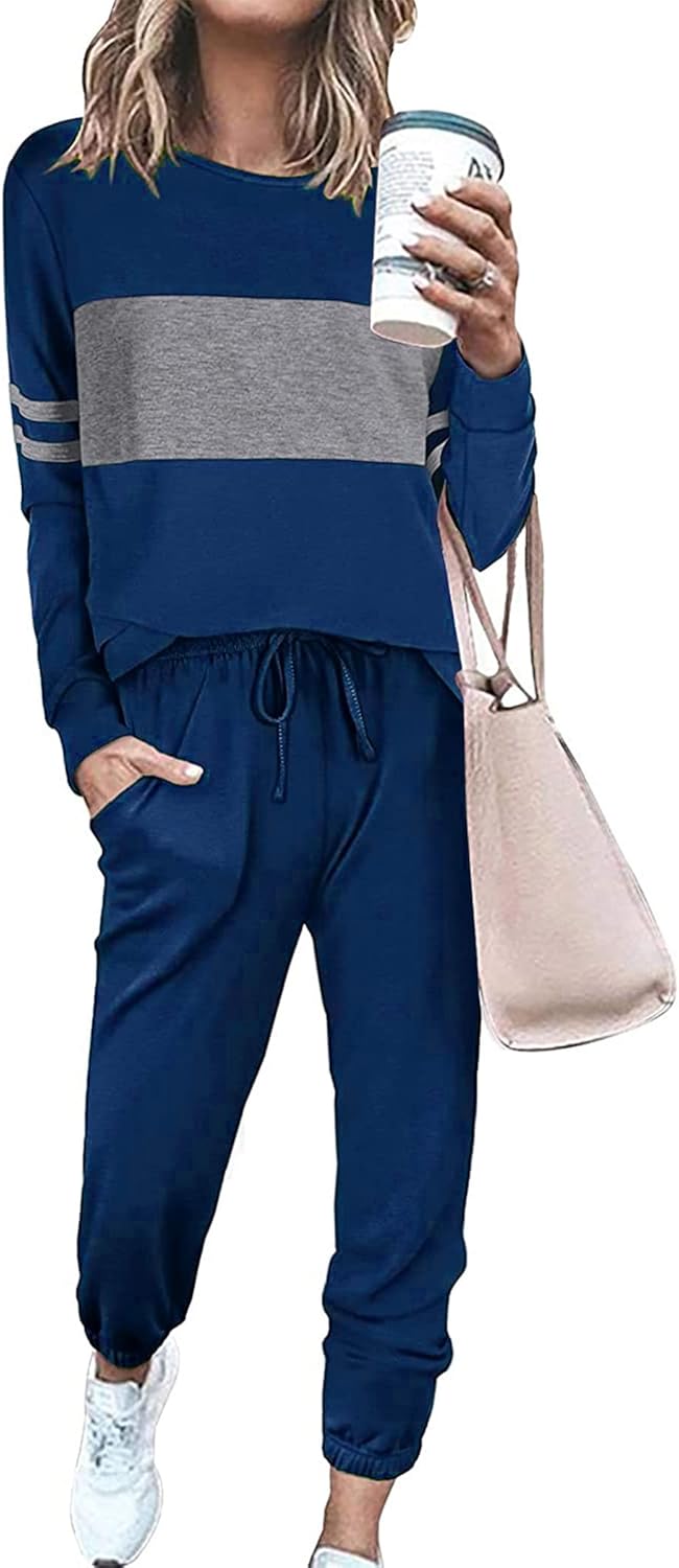PRETTYGARDEN Womens 2 Piece Sets 2025 Long Sleeve Tops High Waisted Sweatpants Lounge Set Fall Fashion Travel Outfits