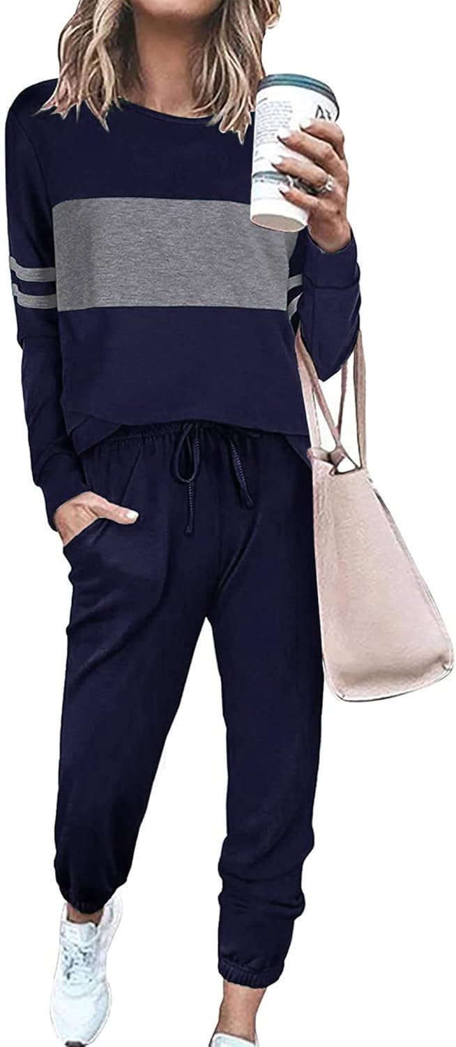 PRETTYGARDEN Womens 2 Piece Sets 2025 Long Sleeve Tops High Waisted Sweatpants Lounge Set Fall Fashion Travel Outfits