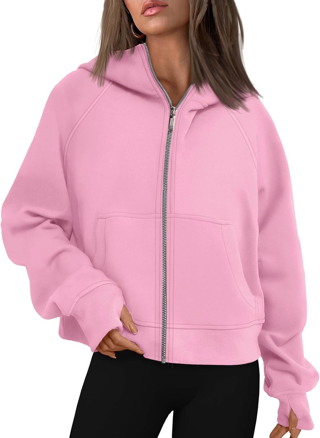 AUTOMET Womens Zip Up Hoodies Fleece Jackets Oversized Sweatshirts Fall Fashion Outfits 2025 Sweaters Winter Clothes