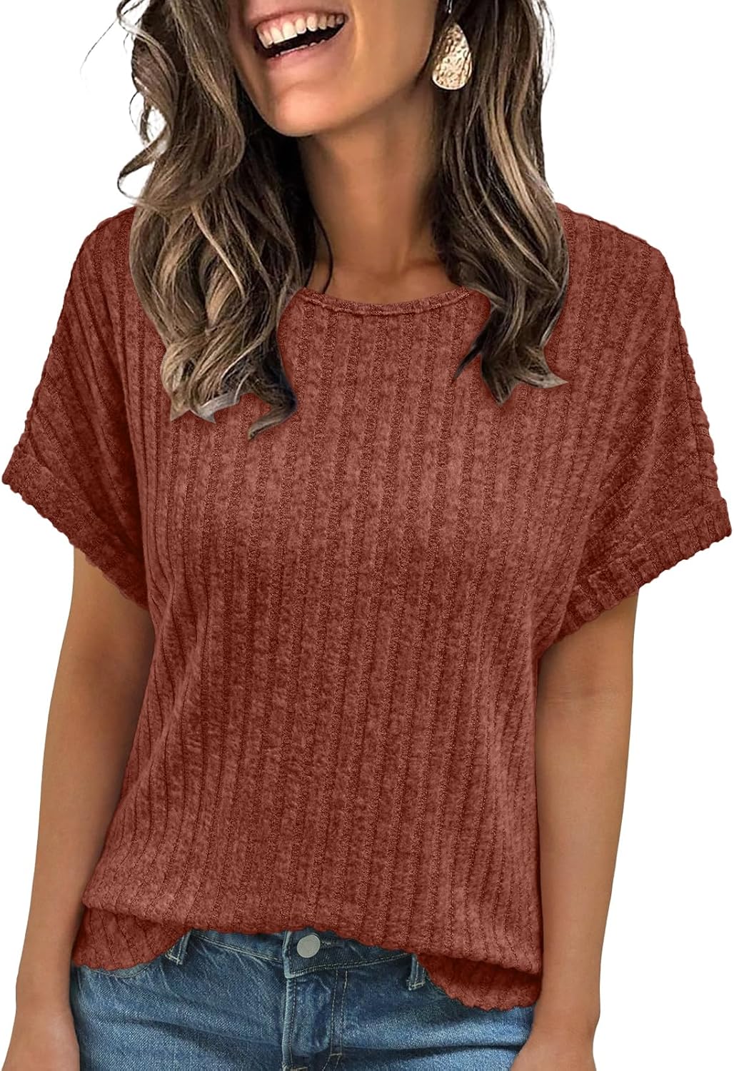 AUTOMET Women Shirts Fall Sweaters Regular Fit Short Sleeve Tunic Tops 2025 Dressy Casual Business Blouses