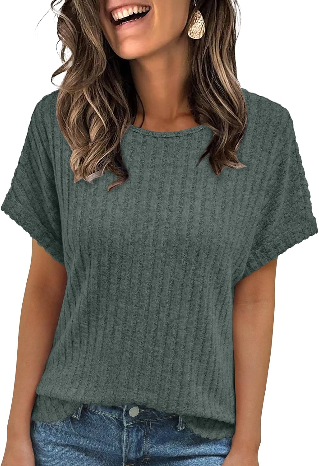 AUTOMET Women Shirts Fall Sweaters Regular Fit Short Sleeve Tunic Tops 2025 Dressy Casual Business Blouses