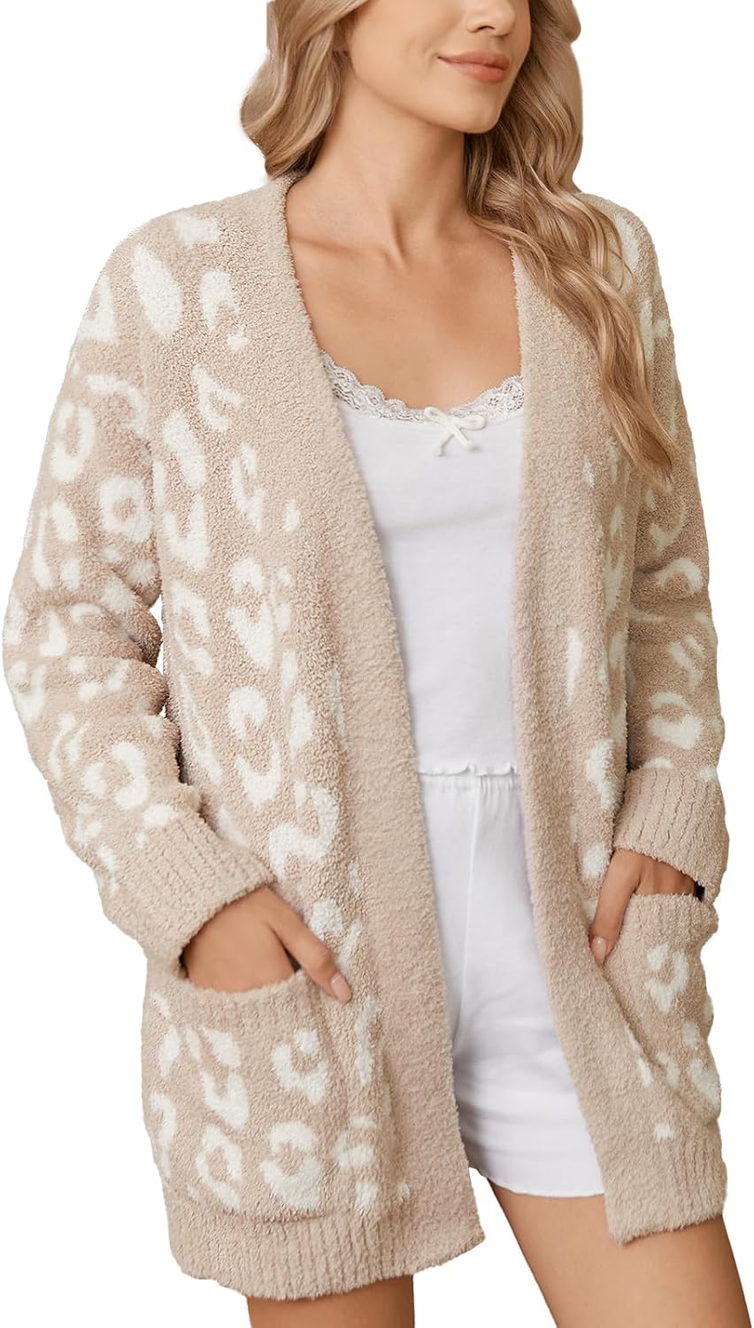 Snuggle Sac Cardigan Sweaters for Women with Pocket Trendy Casual Long Sleeve Tops Open Front Fall Winter Coats