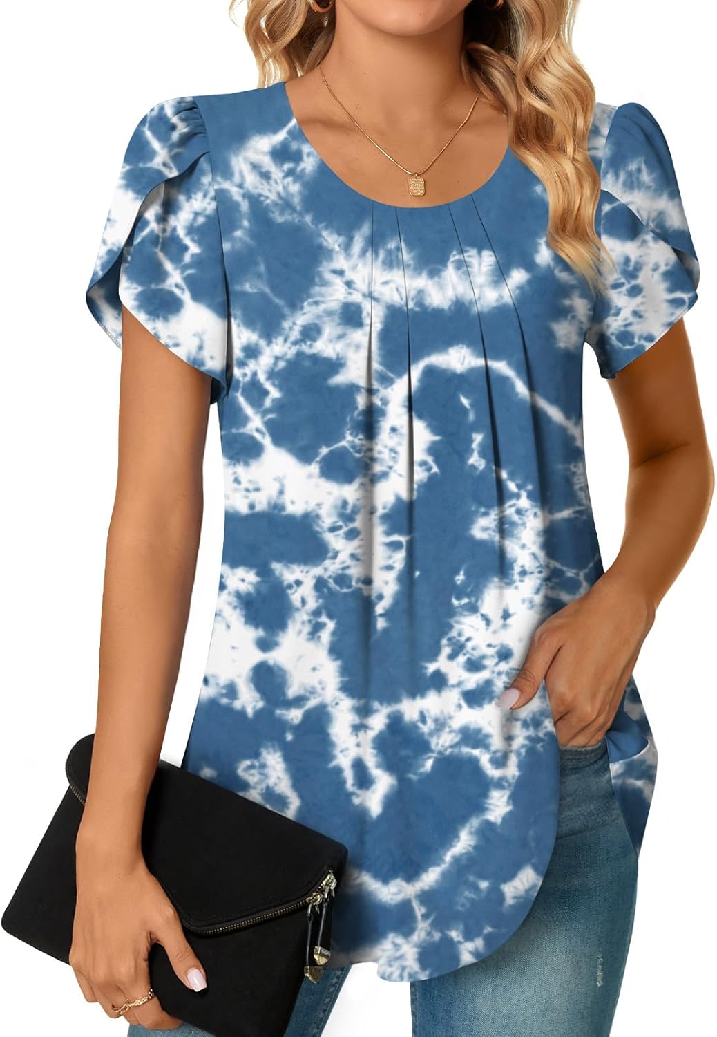 Bestbee Womens Plus Size Tops Dressy Casual Summer Chiffon Blouses Short Sleeve Dress Shirts Business Loose Fit Tunics