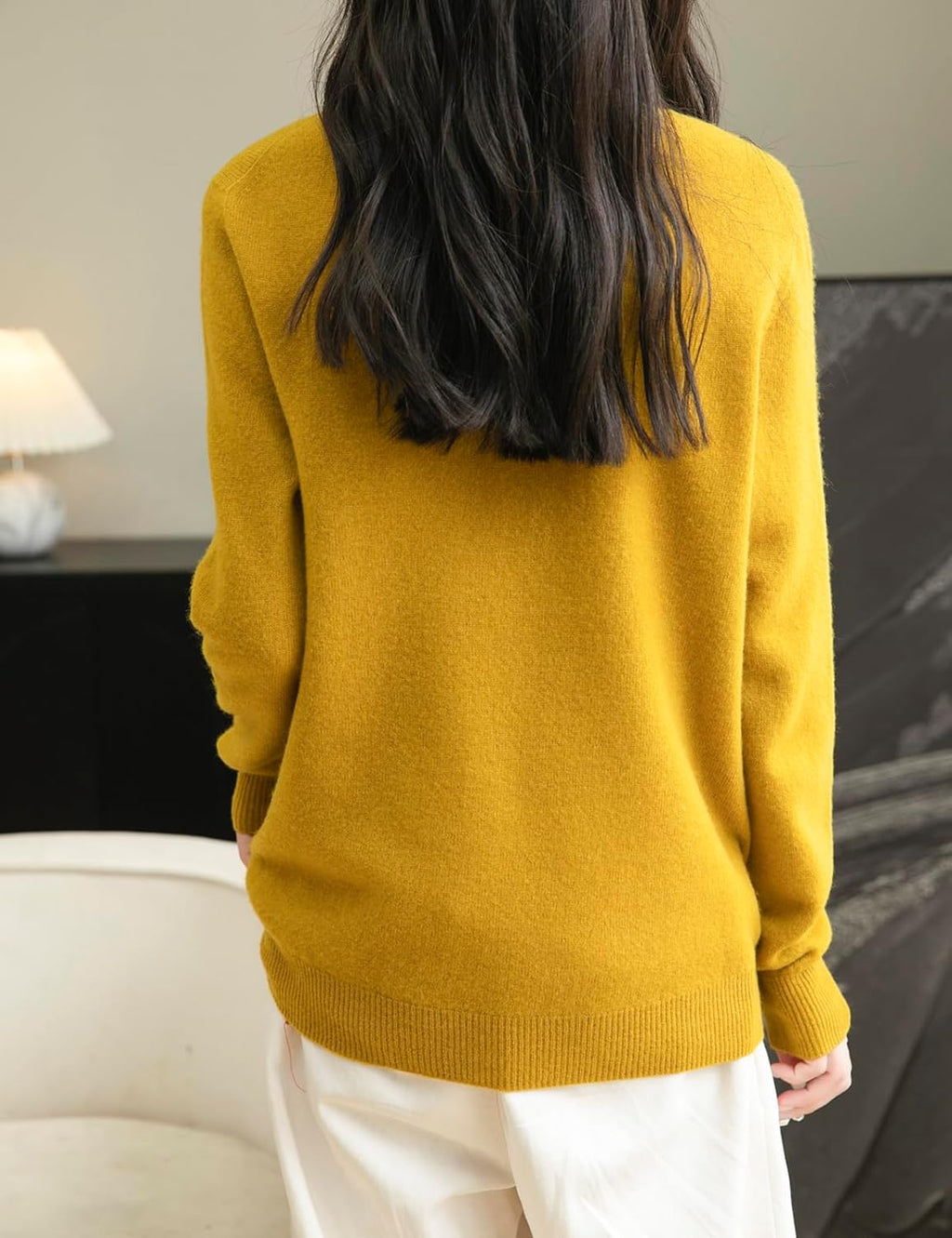 Women's 100% Merino Wool 2025 Fall Winter First-Line Ready to Wear Long Sleeve Seamless Knit Crewneck Sweater