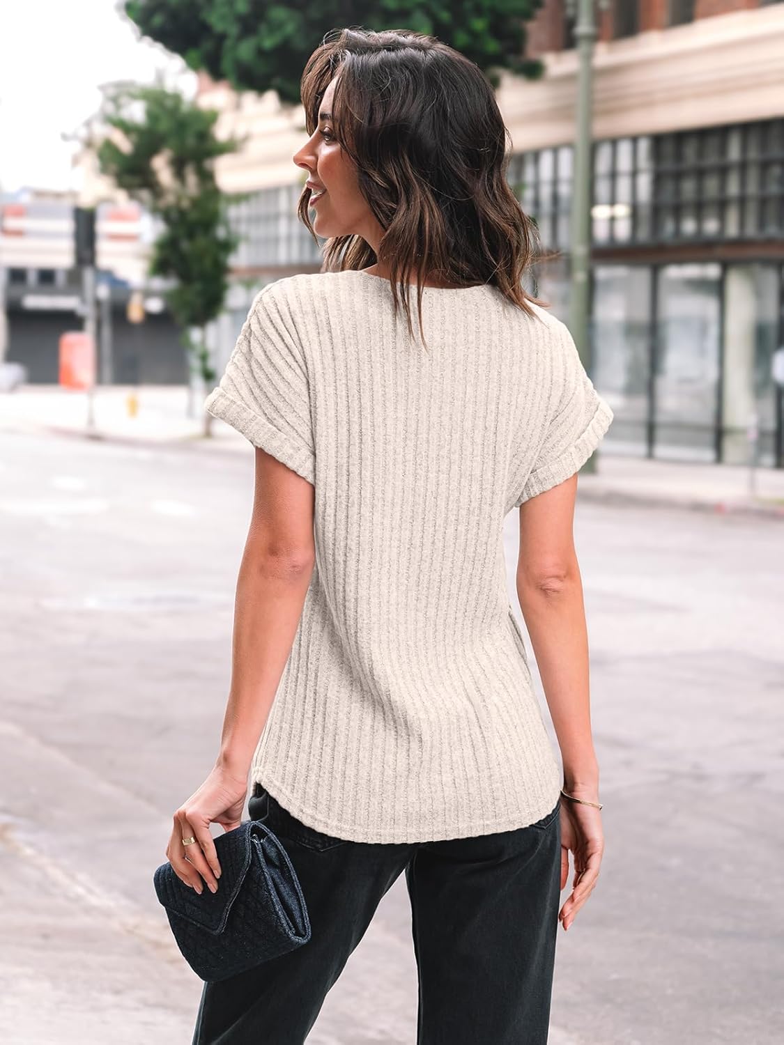 AUTOMET Women Shirts Fall Sweaters Regular Fit Short Sleeve Tunic Tops 2025 Dressy Casual Business Blouses