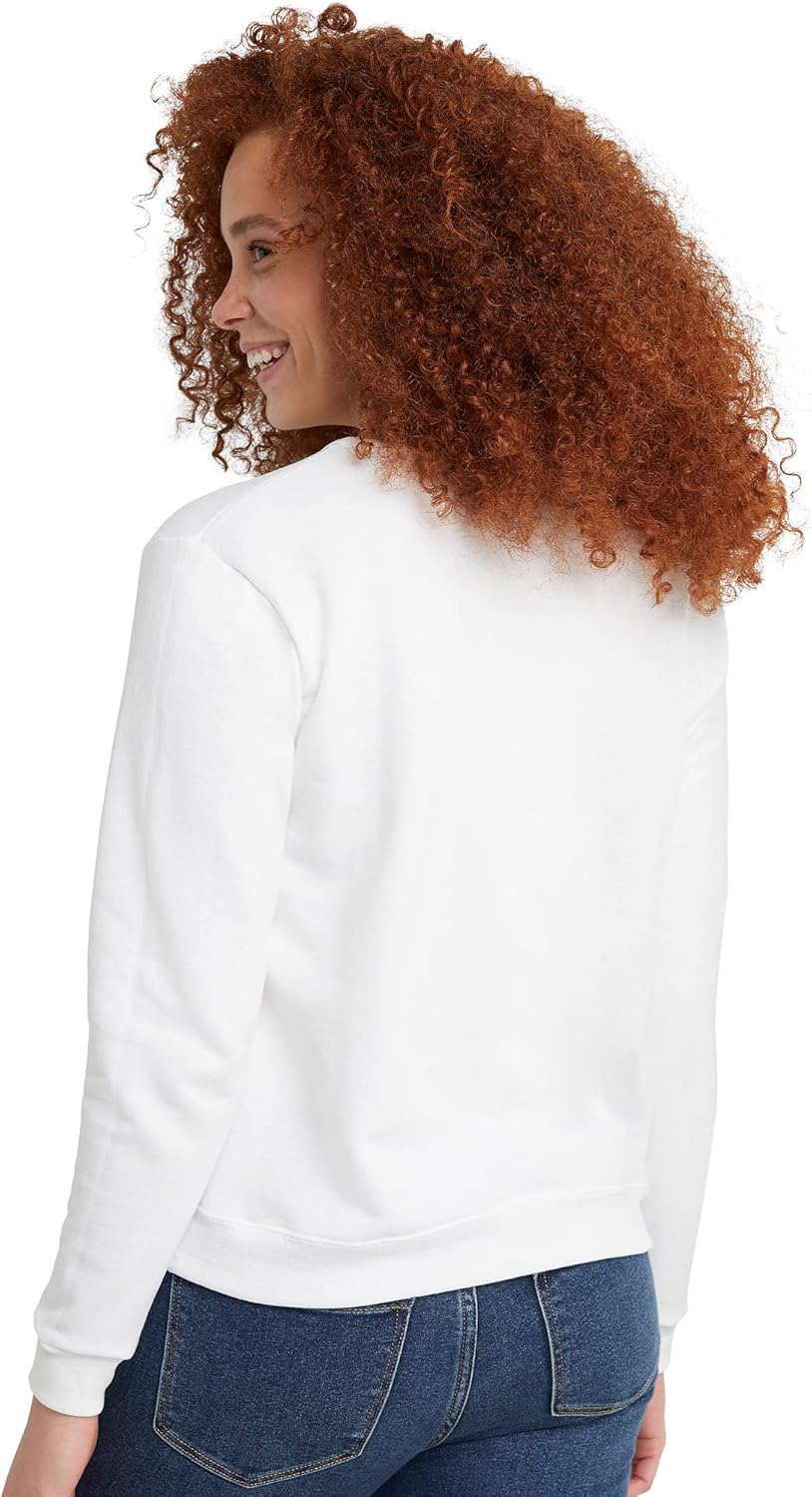 Hanes Crewneck, EcoSmart Fleece Pullover with V-Notch, Sweatshirt for Women
