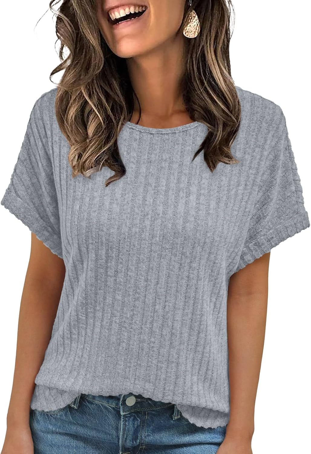 AUTOMET Women Shirts Fall Sweaters Regular Fit Short Sleeve Tunic Tops 2025 Dressy Casual Business Blouses