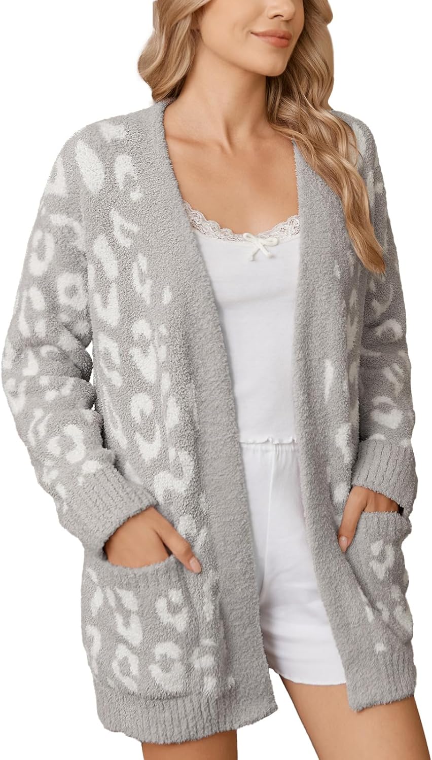 Snuggle Sac Cardigan Sweaters for Women with Pocket Trendy Casual Long Sleeve Tops Open Front Fall Winter Coats
