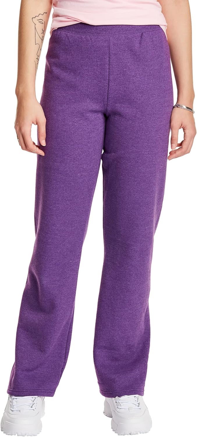 Hanes Women’s EcoSmart Fleece Petite Sweatpants, Open Bottom Sweatpants, Petite, 28.5''