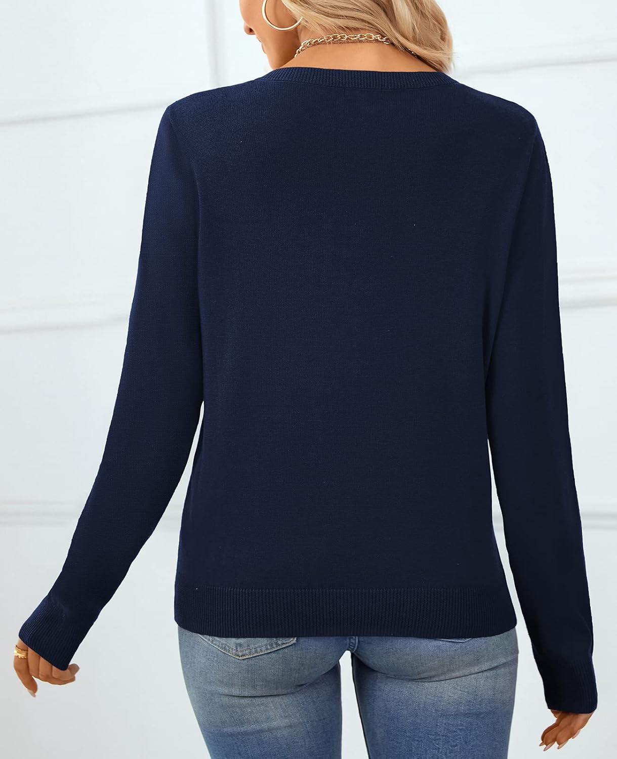 QUALFORT Women's Sweater 100% Cotton Long Sleeve Pullover Sweater Soft Lightweight Knit Tops 2025