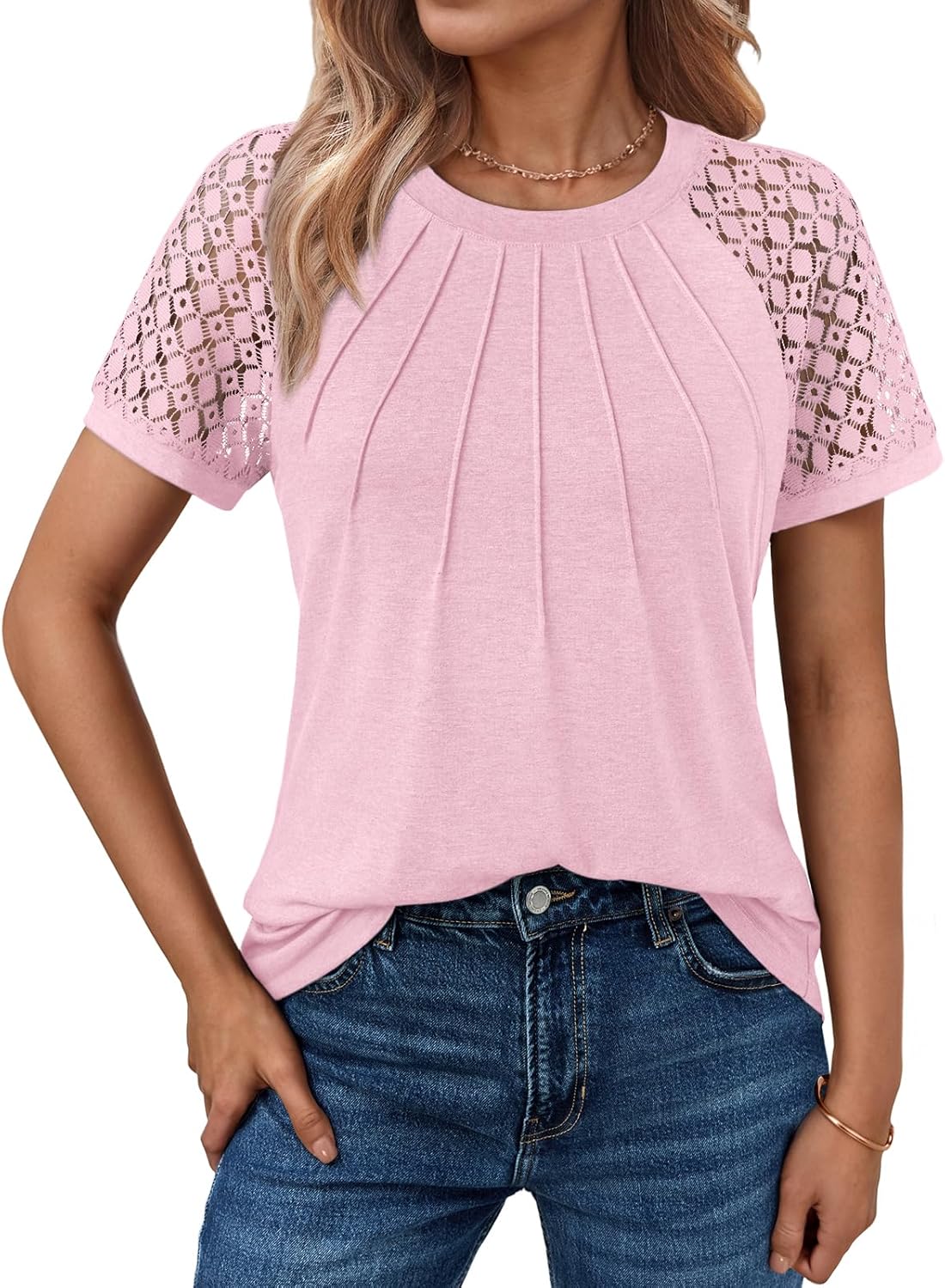 AUTOMET Womens Summer Tops Spring Shirts Trendy Vacation Outfits Short Sleeve Business Tshirts Fashion Casual Blouses