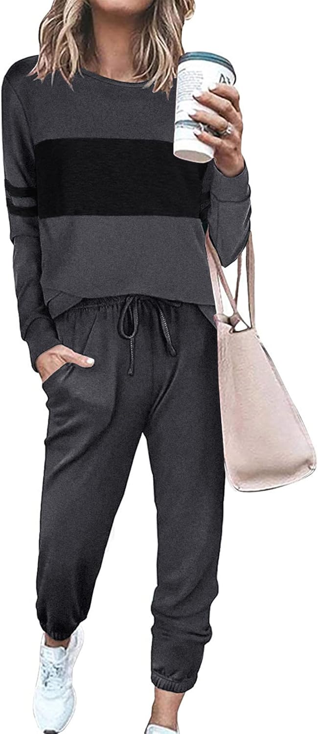 PRETTYGARDEN Womens 2 Piece Sets 2025 Long Sleeve Tops High Waisted Sweatpants Lounge Set Fall Fashion Travel Outfits