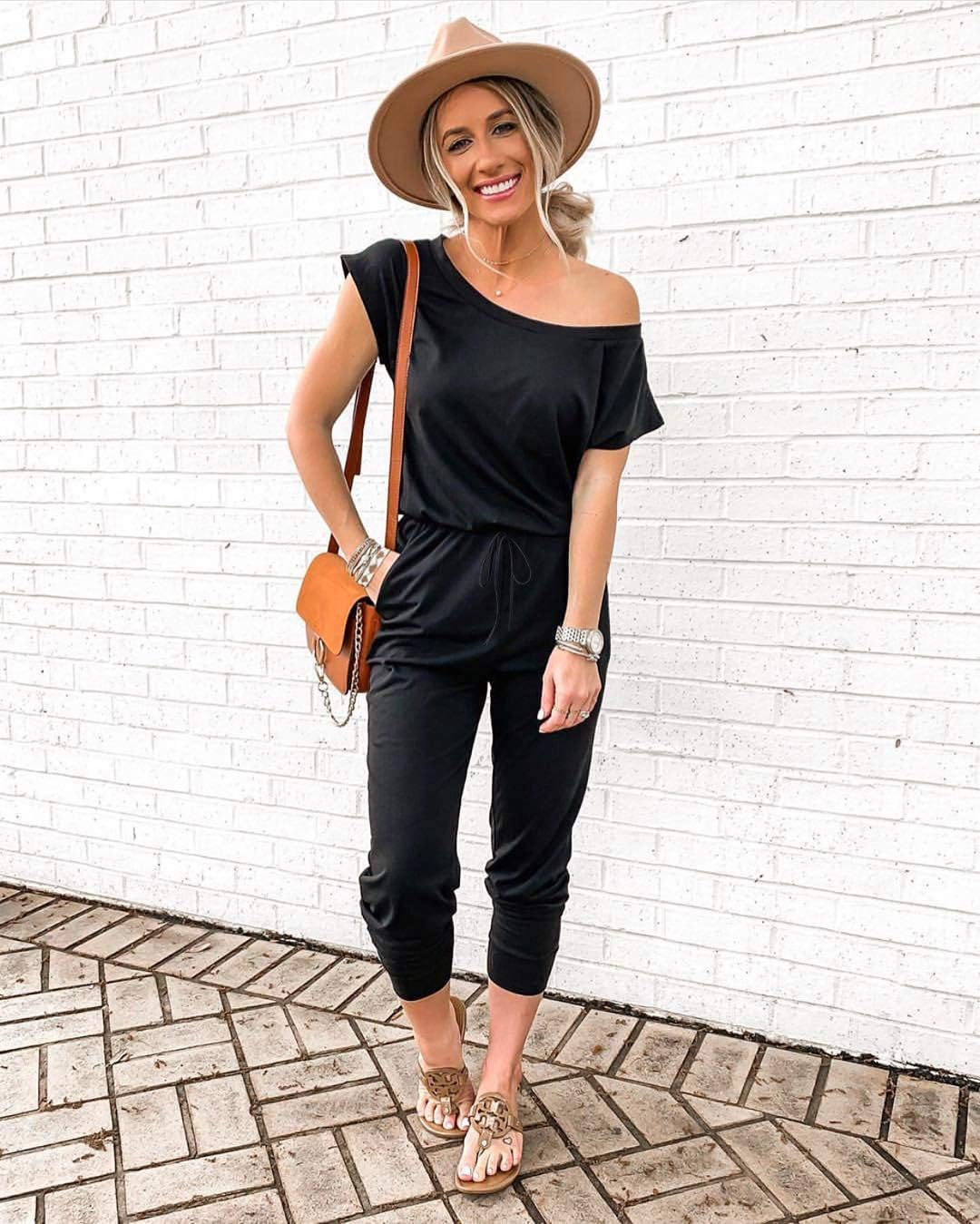 PRETTYGARDEN Jumpsuits for Women 2025 Dressy Casual Off Shoulder Romper Outfits Spring Vacation Travel Summer Lounge Clothes