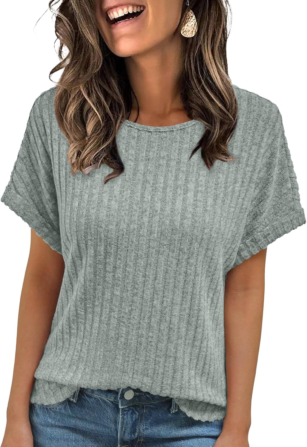 AUTOMET Women Shirts Fall Sweaters Regular Fit Short Sleeve Tunic Tops 2025 Dressy Casual Business Blouses