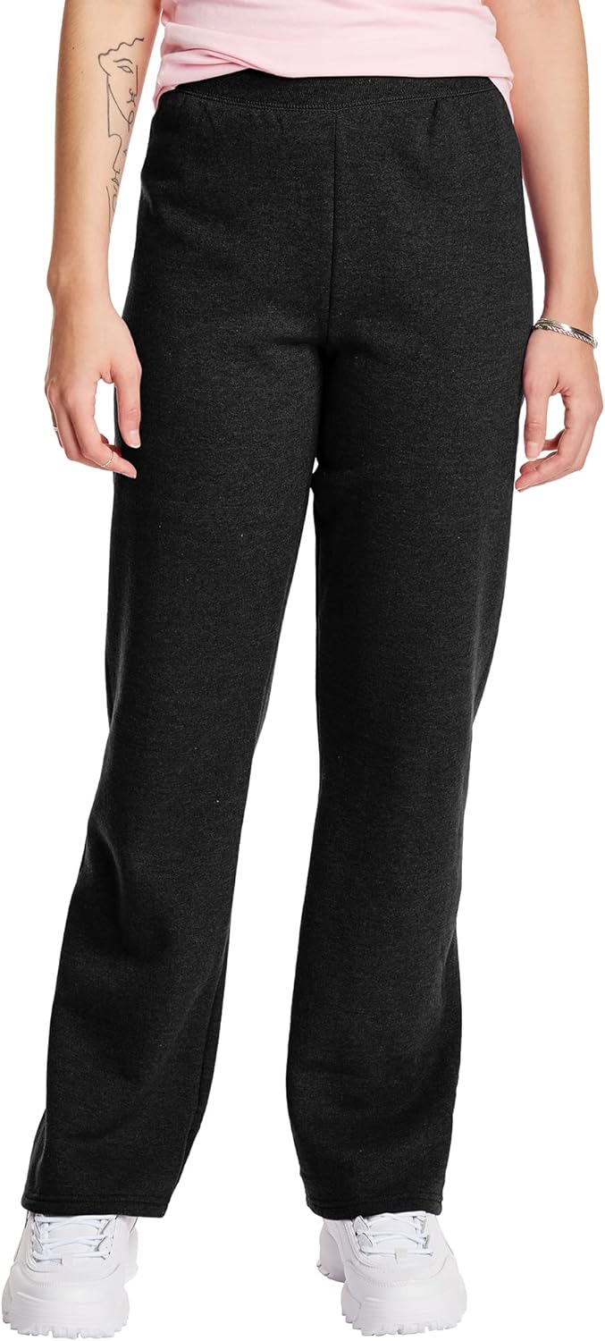 Hanes Women’s EcoSmart Fleece Petite Sweatpants, Open Bottom Sweatpants, Petite, 28.5''