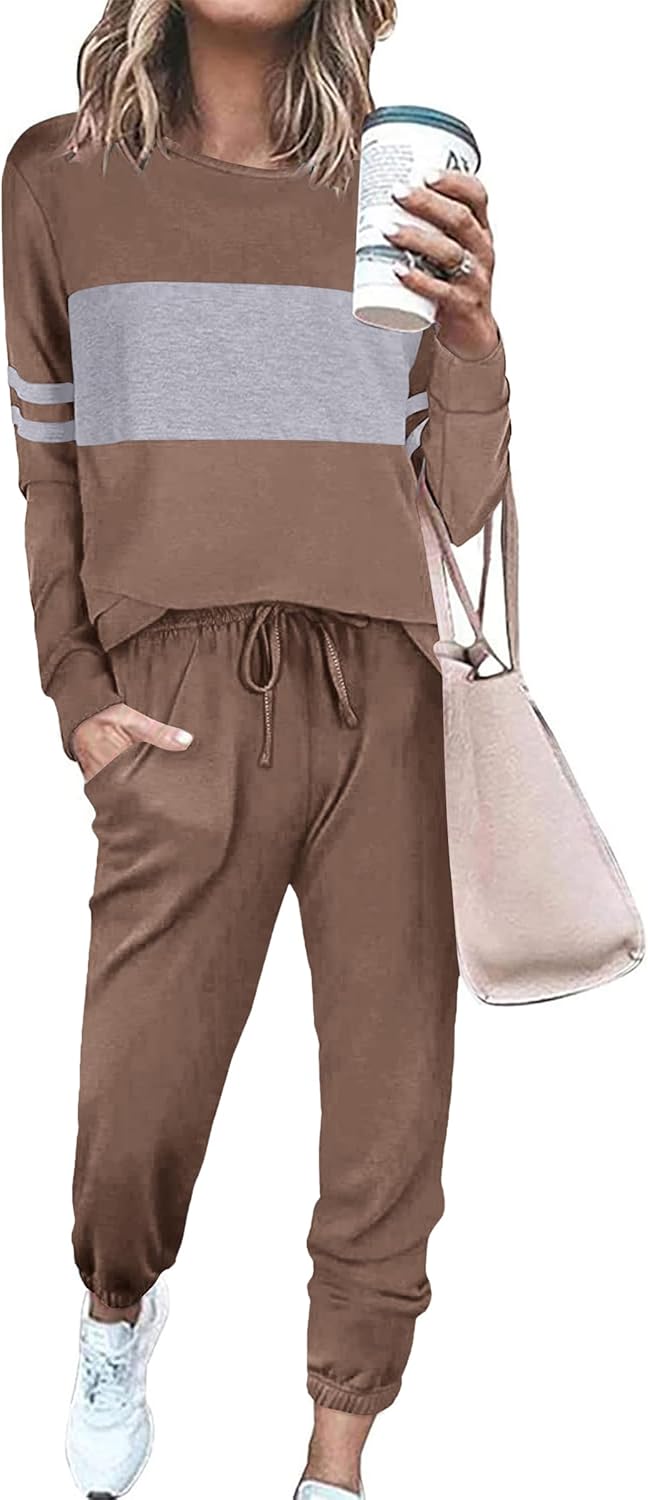 PRETTYGARDEN Womens 2 Piece Sets 2025 Long Sleeve Tops High Waisted Sweatpants Lounge Set Fall Fashion Travel Outfits