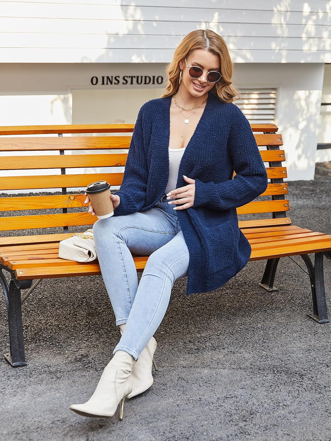 Snuggle Sac Cardigan Sweaters for Women with Pocket Trendy Casual Long Sleeve Tops Open Front Fall Winter Coats