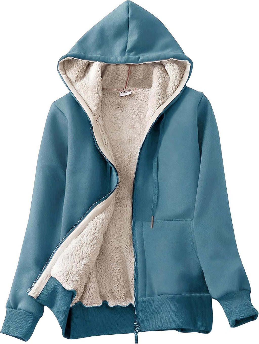Yeokou Women's Casual Full Zip Up Sherpa Lined Hoodie Sweatshirt Jacket Coat