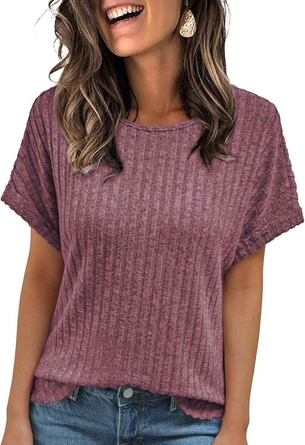 AUTOMET Women Shirts Fall Sweaters Regular Fit Short Sleeve Tunic Tops 2025 Dressy Casual Business Blouses