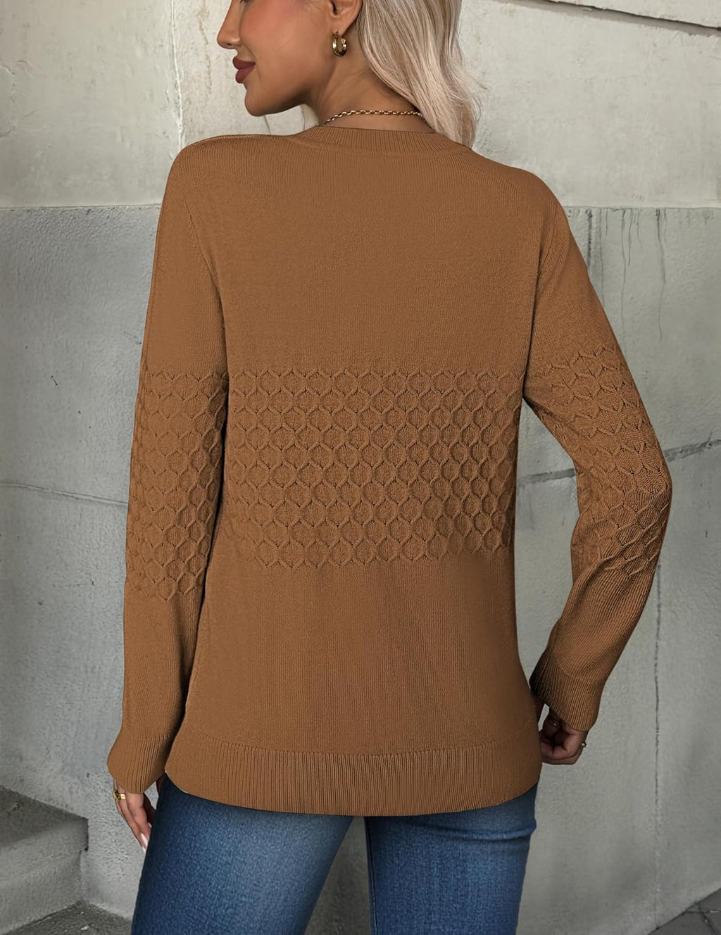 Zeagoo Womens Sweaters Long Sleeve Tops Crew Neck Knit Pullover Sweaters Fall Fashion 2025 Dressy Casual Basic Clothes