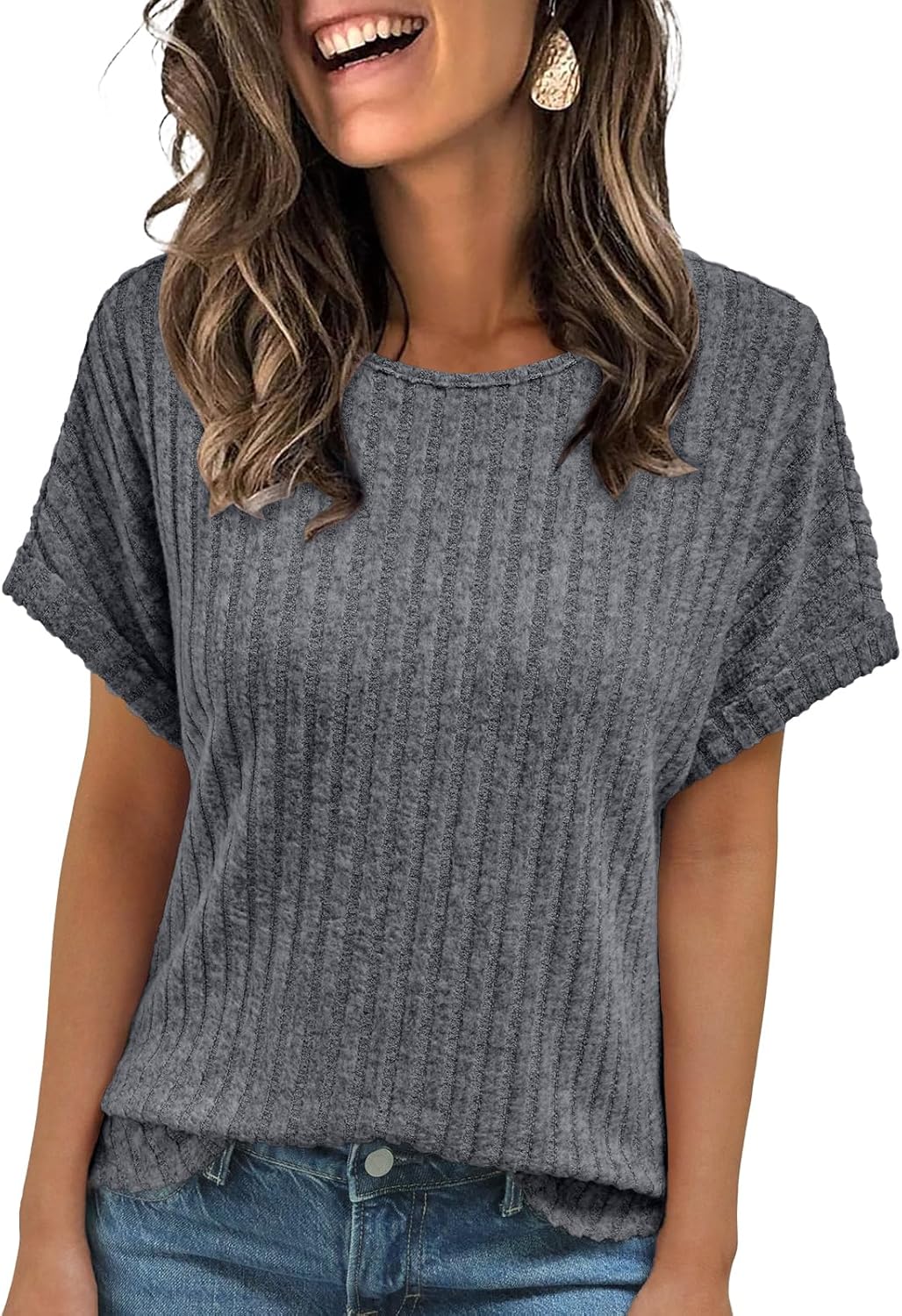AUTOMET Women Shirts Fall Sweaters Regular Fit Short Sleeve Tunic Tops 2025 Dressy Casual Business Blouses