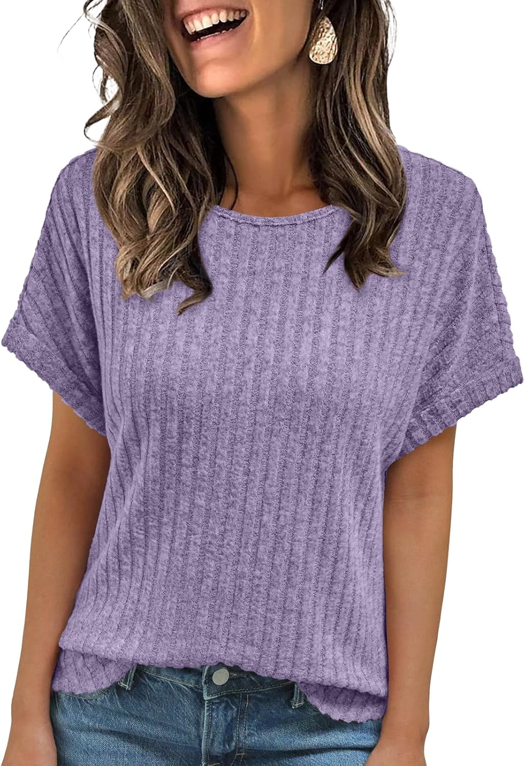 AUTOMET Women Shirts Fall Sweaters Regular Fit Short Sleeve Tunic Tops 2025 Dressy Casual Business Blouses