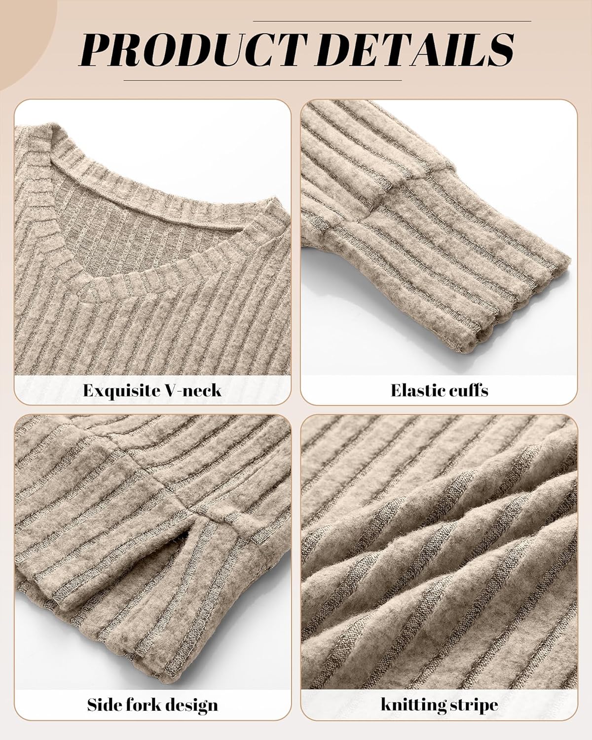 Ficerd 2 Pack Women's Long Sleeve Sweaters, Lightweight V Neck Tops Loose Pullover Sweaters Causal Tunictops 2025 Trendy